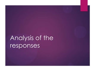 Analysis of the
responses

 