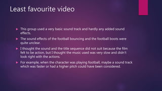 Analysis of the use of sound in previous