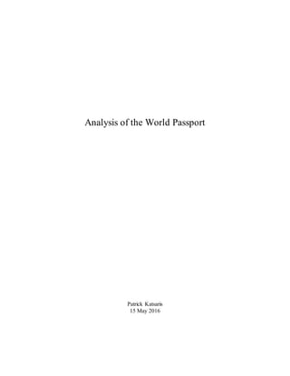 Analysis of the World Passport
Patrick Katsaris
15 May 2016
 