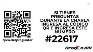 2
SI TIENES
PREGUNTAS
DURANTE LA CHARLA
INGRESA AL CÓDIGO
QR E INGRESA ESTE
NÚMERO
#22617qrco.de/preguntar
 