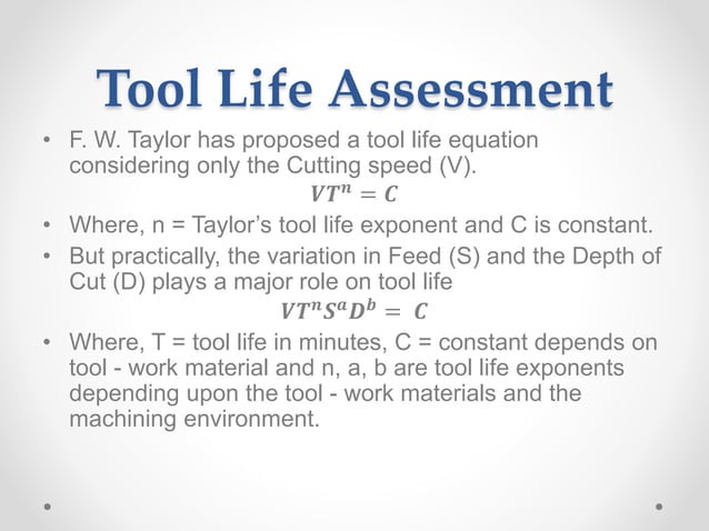 Tools 4 Life Analysis of tool life during turning operation | PPT