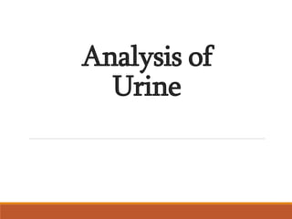 Analysis of
Urine
 