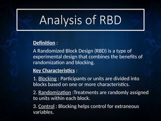 Rbd Example Analysis of variance- correlation coefficient regression lines | PPTX