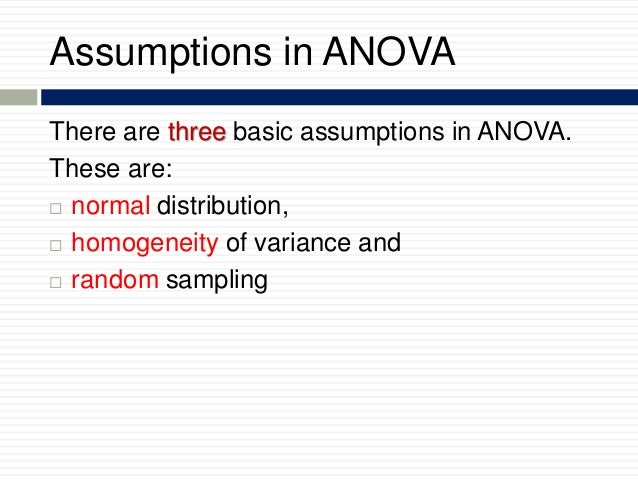 Analysis Of Variance Anova