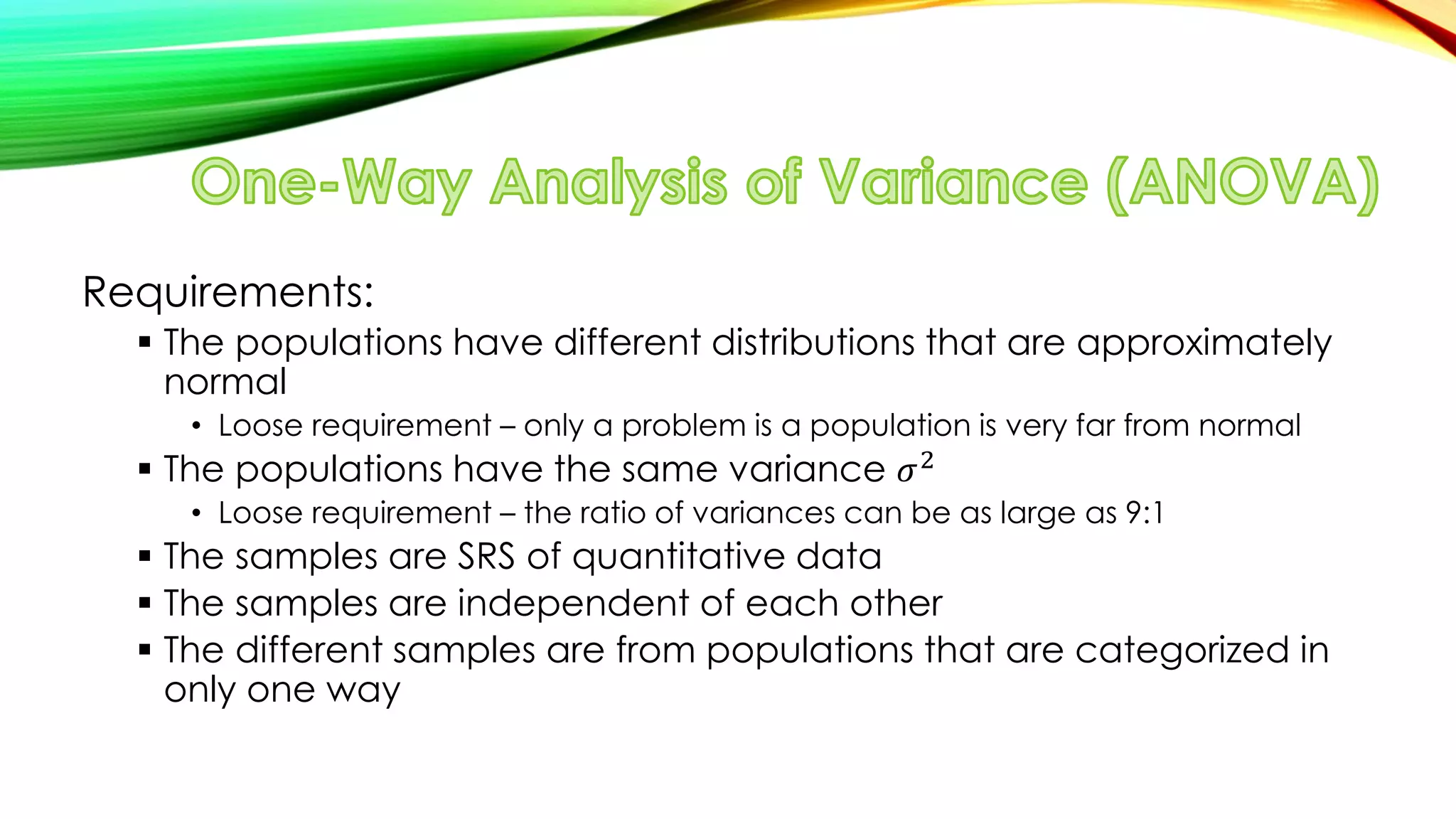 Analysis of Variance (ANOVA) | PPT