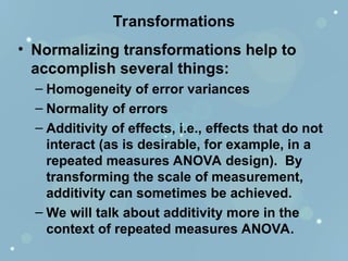 Stactistics: Analysis of Variance Part I | PPT