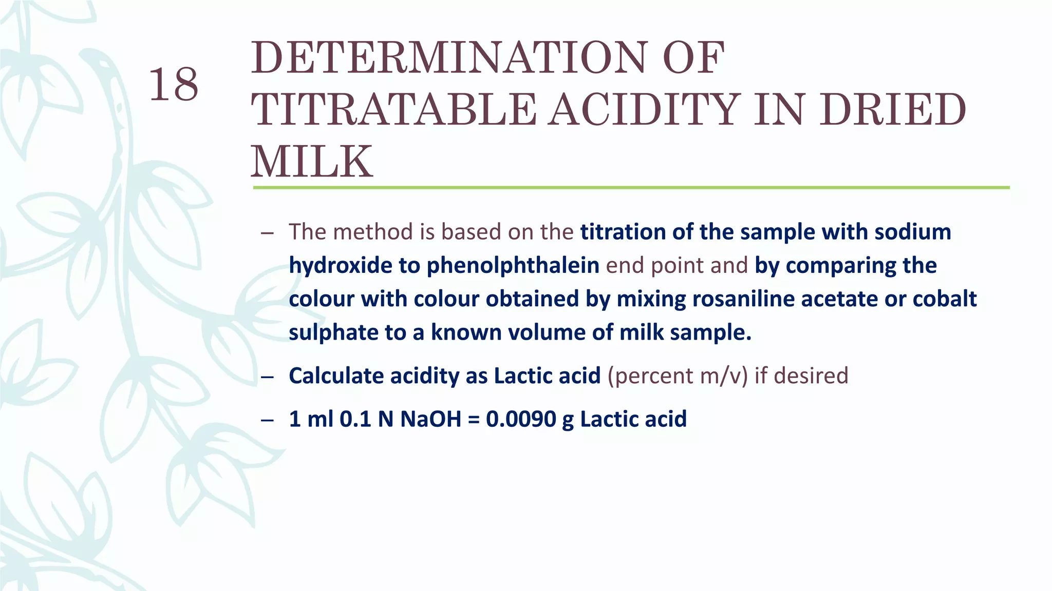 Analysis of various milk products | PPTX