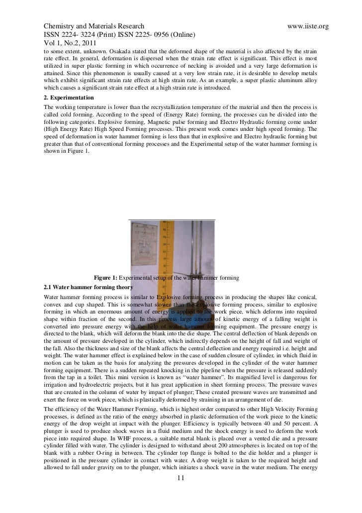 analysis of water hammer forming on the sheet metal hammerforming details in sheet metal