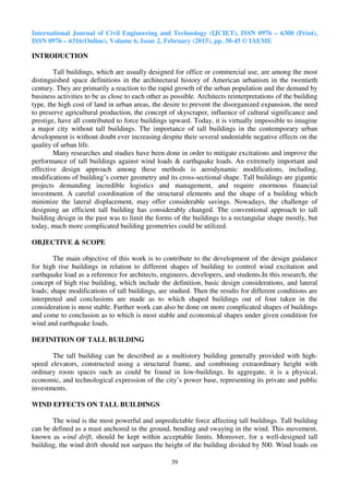 Shape Modification For High Rise Building ANALYSIS OF WIND & EARTHQUAKE LOAD FOR DIFFERENT SHAPES OF HIGH RISE ...