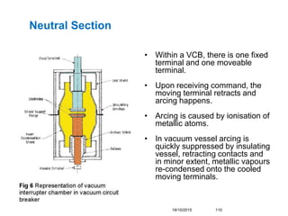 Neutral Section
• Within a VCB, there is one fixed
terminal and one moveable
terminal.
• Upon receiving command, the
movin...