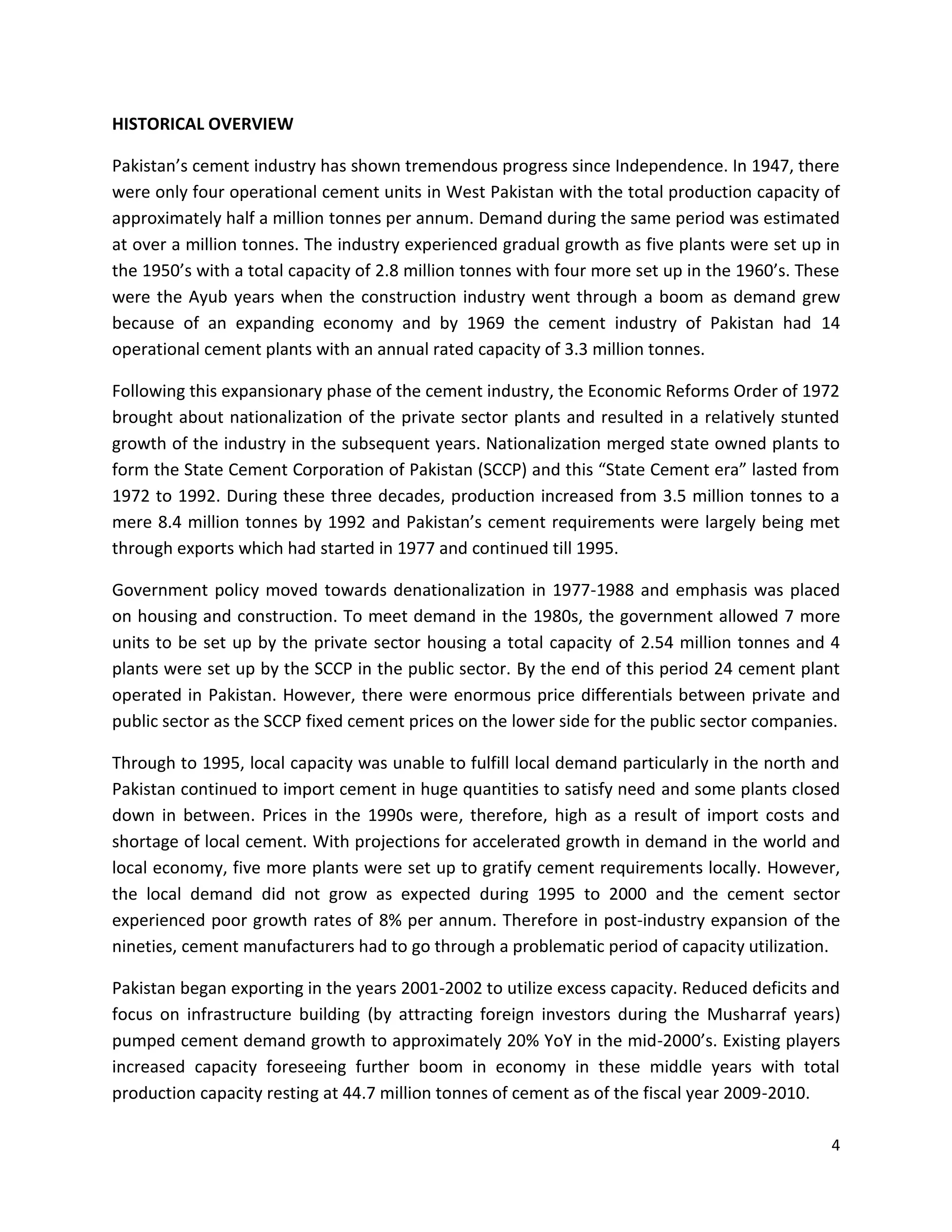 Analysis on the cement industry in pakistan | DOCX