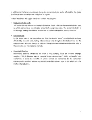 Analysis on the cement industry in pakistan | DOCX