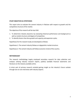 Analysis on the cement industry in pakistan | DOCX