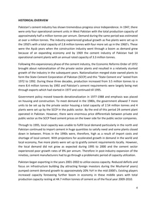 Analysis on the cement industry in pakistan | DOCX