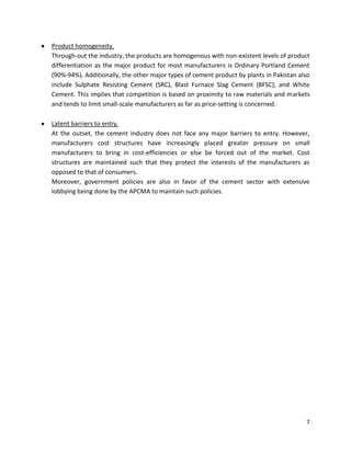 Analysis on the cement industry in pakistan | DOCX