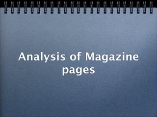 Analysis of Magazine
       pages
 