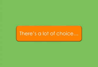 There’s a lot of
choice…
 