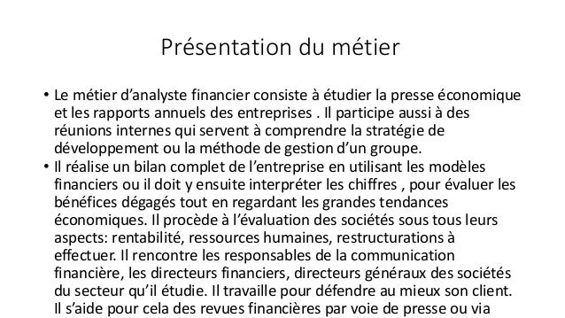comment être un analyste financier