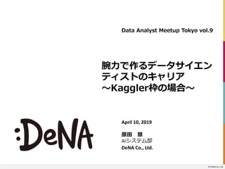 ? DeNA Co., Ltd.
A D 9
.M
April 10, 2019
K
AI
DeNA Co., Ltd.
? DeNA Co., Ltd.
 