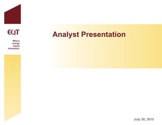 Analyst Presentation
July 30, 2015
 