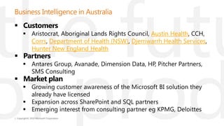 Artis Group, Avanade, Data#3, Dimension Data, Fujistu, HP, OBS,  Pitcher Partners, SMS Consulting, Uniqueworld& Vivid