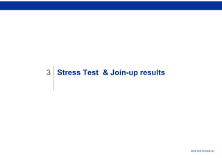 Rubric
www.ecb.europa.eu
Stress Test & Join-up results
3
 