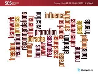 Toronto | June 12–14, 2013 | #SESTO | @SESConf
@gprzyklenk
 