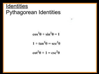 Identities Pythagorean Identities