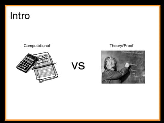 Intro vs Computational Theory/Proof
