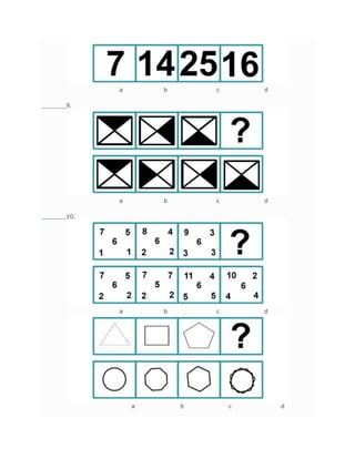 a b c d
_______9.
a b c d
_______10.
a b c d
a b c d
 