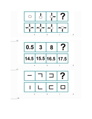 a b c d
______16.
a b c d
______17.
a b c d
_______18.
 