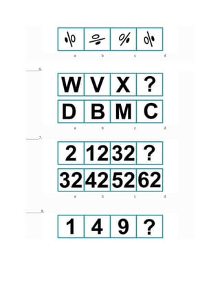 a b c d
______6.
a b c d
______7.
a b c d
_______8.
 