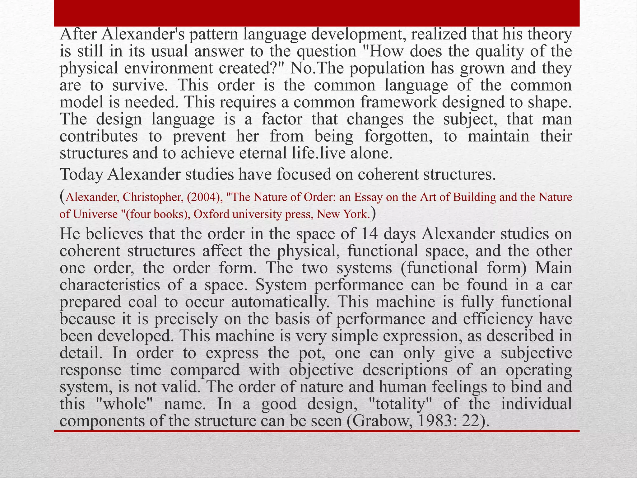Analytical approach on design theories of christopher alexander | PDF
