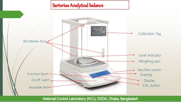 Analytical balance labeled diagram