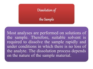 Sample Dissolver Analytical Chemistry. detail topic for Honor Students | PPTX