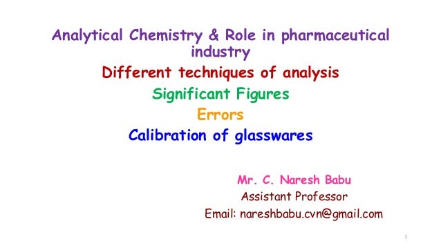 Analytical Chemistry Errors Significant Figures Calibration