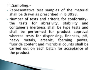 Analytical cosmetics:BIS specification and analytical methods for ...