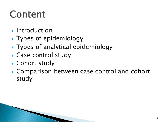 Analytical epidemiology case control study