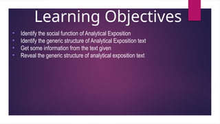 Learning Exposition analytical exposition for Eleven graders of Senior High School | PPTX