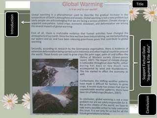 Introduction
Title
Support
Factual
Data
“Argument
&
File
data”
Conclusion