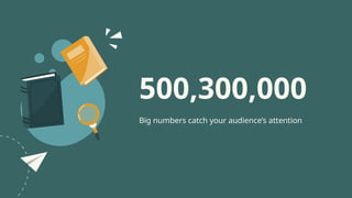 500,300,000
Big numbers catch your audience’s attention
 