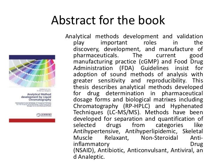 Analytical method development and validation by hplc thesis