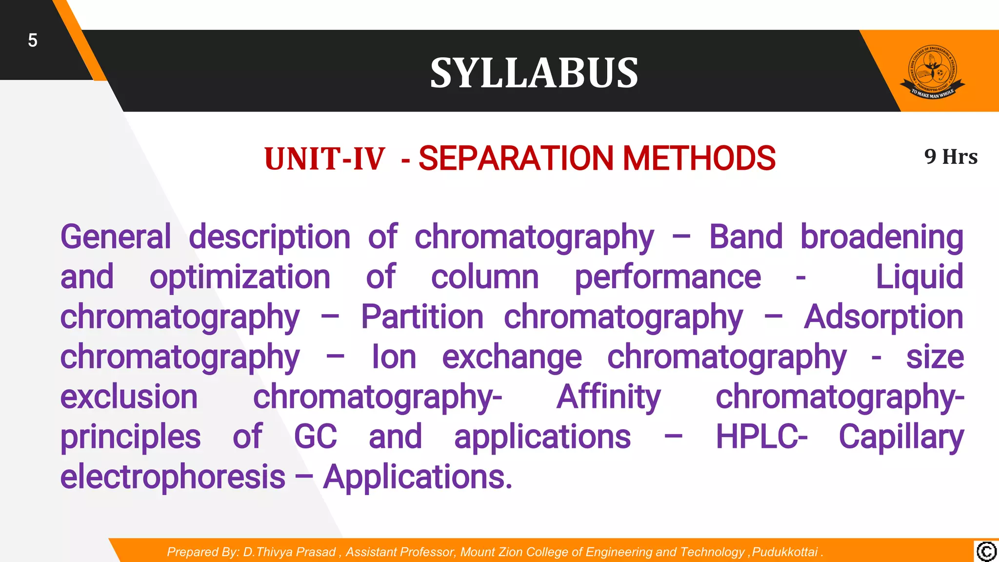 BASIC ANALYTICAL TECHNIQUES SEC DU SYLLABUS visual data 3
