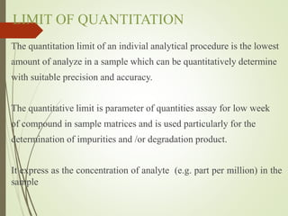 Analytical method validation | PPTX