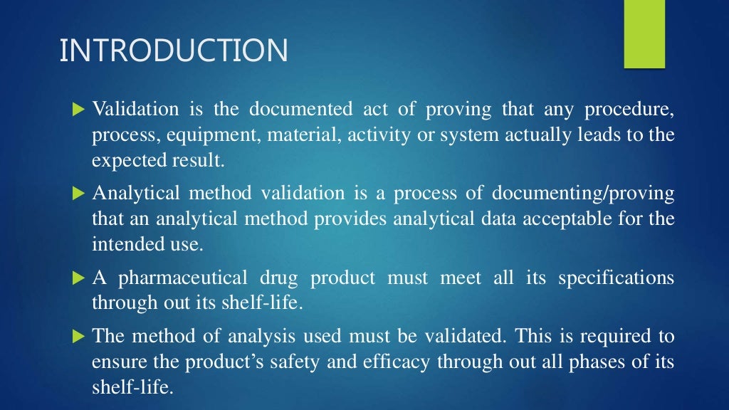 Analytical method validation as per ich and usp