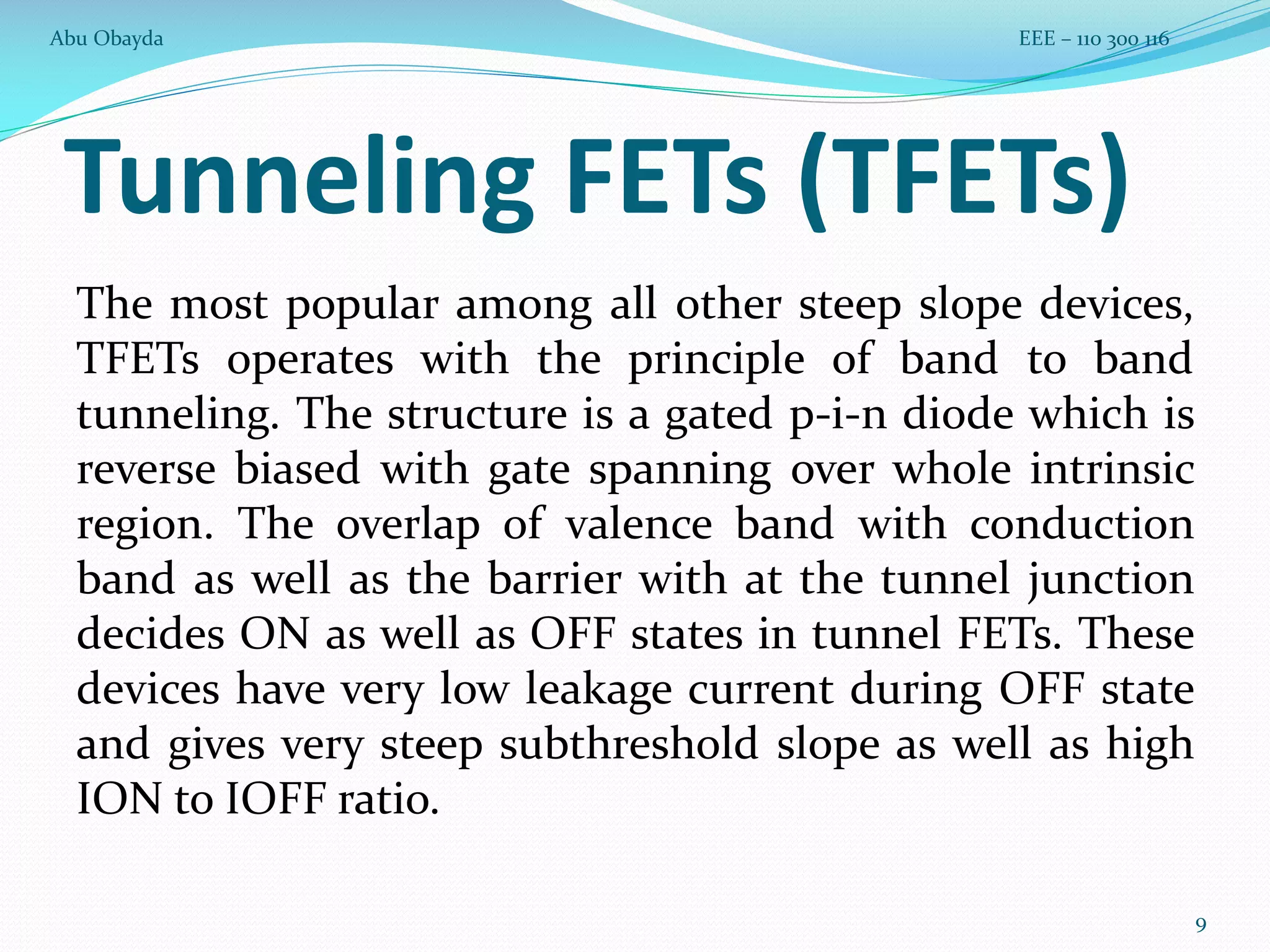 Analytical Modeling of Tunneling Field Effect Transistor (TFET) | PDF ...