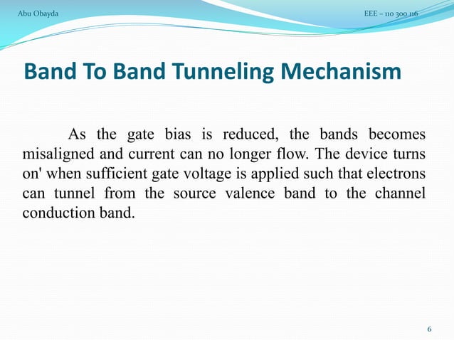 Analytical Modeling of Tunneling Field Effect Transistor (TFET) | PDF ...
