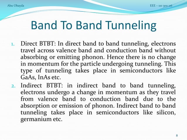Analytical Modeling of Tunneling Field Effect Transistor (TFET) | PDF ...