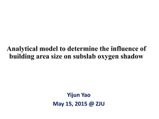 Analytical model to determine the influence of
building area size on subslab oxygen shadow
Yijun Yao
May 15, 2015 @ ZJU
 