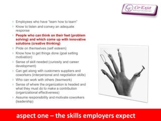 aspect one – the skills employers expect
 